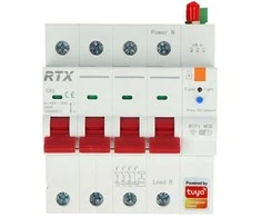 Tuya - 3 fazių WiFi saugiklis su energijos skaitikliu - 4P 16A - RTX WCB16-4P