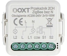 Tuya – dviejų kanalų mini relė be N – ZigBee – Android/iOS programa – OXT SWTZ32