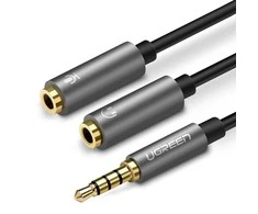 UGREEN ausinių skirstytuvas 3.5 mm - Tamsiai pilkas