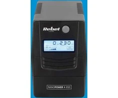 Nepertraukiamo maitinimo šaltinis UPS REBEL modelis Nanopower Plus 650 atsijungus 650VA 360W 230V 50Hz LCD USB RJ45