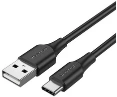 USB 2.0 A į USB-C 3A laidas 0.5 m Vention CTHBD juodas