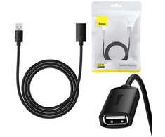 USB 2.0 prailginimo kabelis Baseus vyris į moterišką, AirJoy serija, 1.5 m (juodas)
