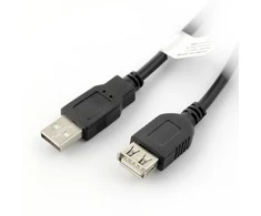 LANBERG CA-USBE-10CC-0018-BK extension cable USB 2.0 AM-AF 1.8m juodas