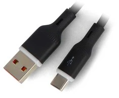 USB A į USB C 2.0 laidas su foniniu apšvietimu - silikoninis - 1 m - Akyga AK-USB-62