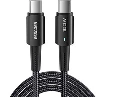 USB-C į USB-C 100 W Essager kabelis 1 m (juodas)