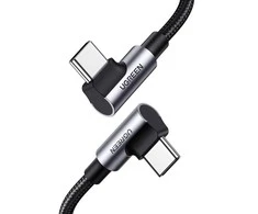 UGREEN US335 Kampinis USB-C kabelis 5A 100W 1m - Juodas