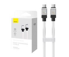 USB-C laidas su USB-C Baseus CoolPlay 100W 2m (baltas)