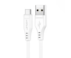 USB į USB-C Acefast C3-04 kabelis, 1.2 m (baltas)
