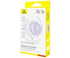 USB kabelis Baseus Free2Pull USB-C iki iP 20W 1m (violetinė)