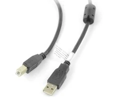 LANBERG CA-USBA-11CC-0018-BK laidas USB 2.0 AM-BM su feritu 1.8m juodas