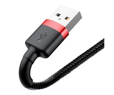 Baseus Cafule USB - Lightning kabelis 2.4A 0.5m - Raudonas - Juodas