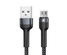 USB Micro Remax Jany Alloy kabelis, 1m, 2.4A (juodas)