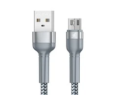 USB Micro Remax Jany Alloy kabelis, 1m, 2.4A (sidabras)