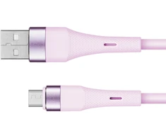 USB - microUSB kabelis 1 m silikoninis rožinis Kruger &amp; Matz Basic