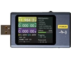 USB multimetras – įtampos, srovės ir galios matuoklis iš USB prievado – Joy-IT UM120