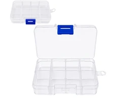 Uždaromas permatomas dėžučių rinkinys (10 dalių), 33x33x17 mm, mini organizatorius