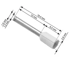 Blow Oem Vamzdelio formos jungtys 0.75/12 100vnt - balta