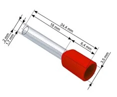 Blow Oem Vamzdelio formos jungtys 1.5/18 100vnt - raudona