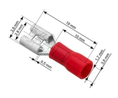 Blow Oem Vamzdelio formos jungtys 2.8/0.5 100vnt - raudona
