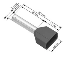Blow Oem Vamzdelio formos jungtys 2x0.75/10 100vnt - pilka