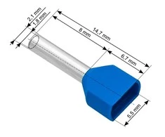 Blow Oem Vamzdelio formos jungtys 2x0.75/8 100vnt - mėlyna