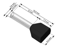 Blow Oem Vamzdelio formos jungtys 2x1.5/12 100vnt - juoda