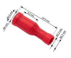 Blow Oem Vamzdelio formos jungtys 4.0/24.5mm 100vnt - raudona