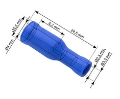 Blow Oem Vamzdelio formos jungtys 4.0/24.5mm 100vnt - mėlyna