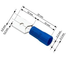 Blow Oem Vamzdelio formos jungtys 4.8/0.5 100vnt - mėlyna