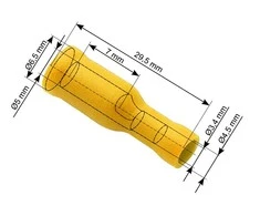 Blow Oem Vamzdelio formos jungtys 5.0/24.5mm 100vnt - geltona