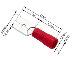Blow Oem Vamzdelio formos jungtys 6.3/0.8 100vnt - raudona