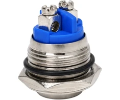 Vandalams atsparus mygtukas, 16 mm monostabilus, 2A, 250V, išsikišęs raktas