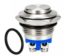 Vandalams atsparus mygtukas, 16 mm monostabilus, 2A, 250V, išsikišęs raktas