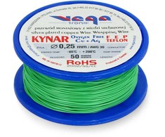 Vega Tronik Montavimo laidas Kynar sidabruotas varis - 0.25 mm/AWG 30 - žalias - 50 m