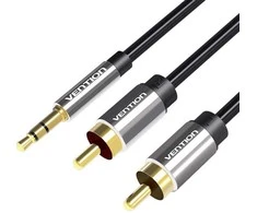 Vention 3.5 mm kištukas iki 2x RCA kištukas garso kabelis 2 m ventiliacijos BCFBH juodas