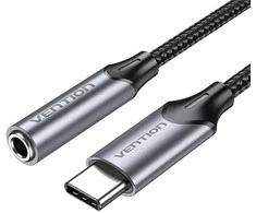 Vention Adapterio ventiliacija BGMHF USB-C M iki 3.5 mm lizdas 1M (pilka)