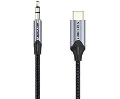 Vention TRRS 3.5 mm vyriškas iki 3.5 mm moteriškas garso ilgiklis 1 m ventiliacija BGKHF juoda