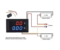 Oem Volt/ampermetras DC 0-100V 10A