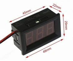 Oem Voltmetras nuolatinės įtampos 0-100V 0.56' - raudonas