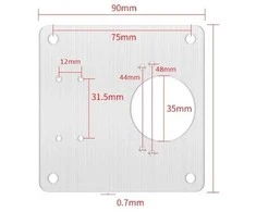 Oem Vyrių remonto plokštė - 90x90mm 0.7mm plokštė - baldų vyrių remontas