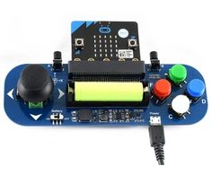 Waveshare Gamepad modulis su vairasvirte ir mygtukais skirtas Micro:bit 14500 Li-ion