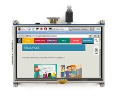 Oem Waveshare Varžinis Lietimui Jautrus Ekranas Raspberry Pi 3/2/B+ mikrokompiuteriui - LCD TFT 5" 800x480px HDMI + GPIO