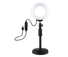Žiedinė LED lempa su reguliuojamu pagrindu Puluz