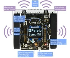 Zumo 32u4 – minisumo robotas su OLED ir HP 75:1 varikliais – surinktas, suderinamas su Arduino – Pololu 4992