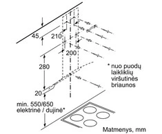 Bosch DWA66DM50 Serija 4, Prie sienos montuojamas gartraukis, 60 cm, clear glass