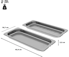 Bosch HEZ66D52 2 steam container (punched/unpunched) , 35 x 454 x 187 mm, tinka indaplovei