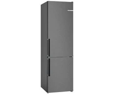 Bosch KGN39VXBT Serija 4, Laisvai statomas šaldytuvas-šaldiklis su šaldiklio skyriumi apačioje, 203 x 60 cm, Juodas stainless steel