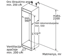 Įmontuojamasis šaldytuvas Bosch KIR81AFE0