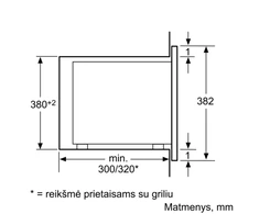 Bosch BFL523MS0 Serija 4, Įmontuojamoji mikrobangų krosnelė, Nerūdijančio plieno