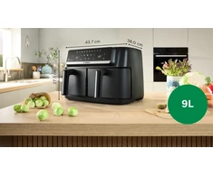 Bosch MAFD440B7 Serija 4, Double Drawer Air Fryer, Juodas